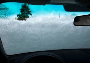 Snow on Car Window