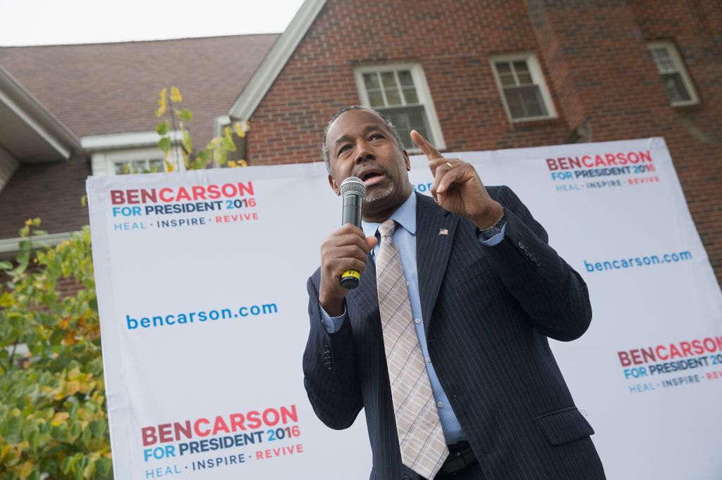 GOP Presidential Candidate Ben Carson Campaigns In Iowa
