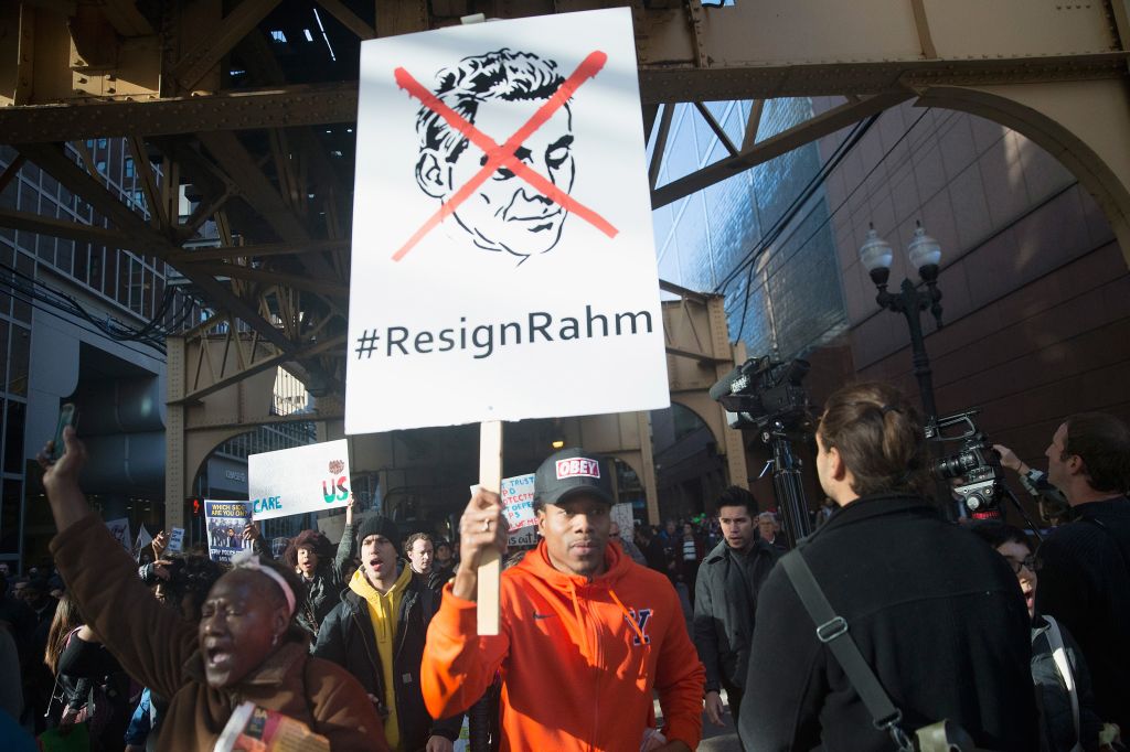 Protesters In Chicago Take To The Streets To Demand Resignation Of Mayor