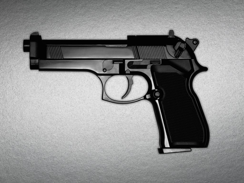 A black gun