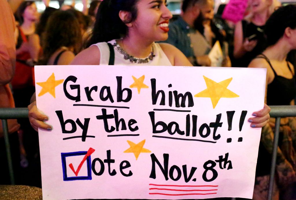 MANHATTAN, NY - OCTOBER 20: A protest against sexually charged