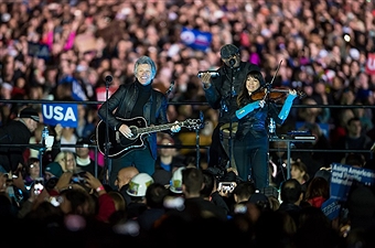 Hillary Clinton Holds Get Out The Vote Rally With Bruce Springsteen and Jon Bon Jovi