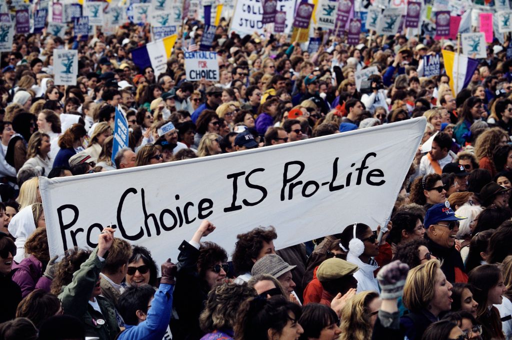 Pro-Choice Crowd Demonstrating at Abortion Rights March