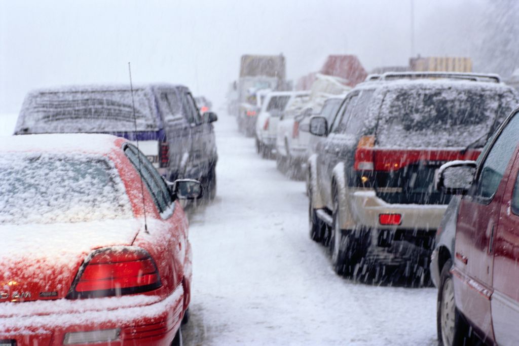 Traffic Jam in a Snowstorm