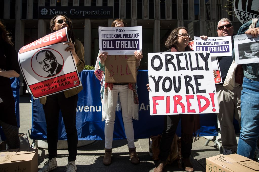 Protestors Call For Removal Of Bill O'Reilly At Fox News HQ In New York