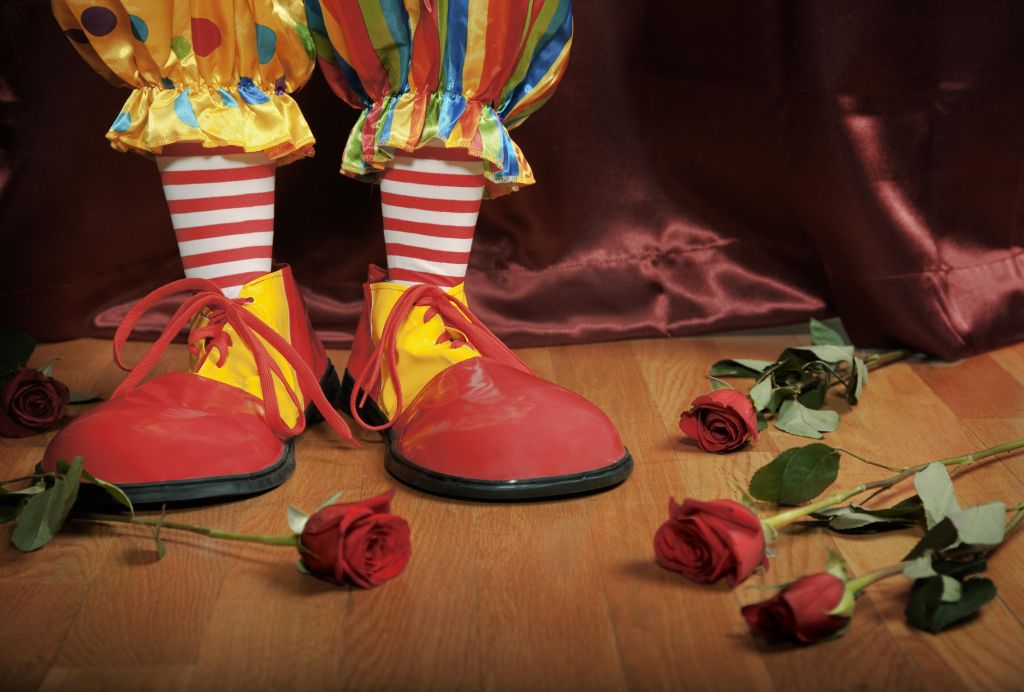 Clown feet with roses