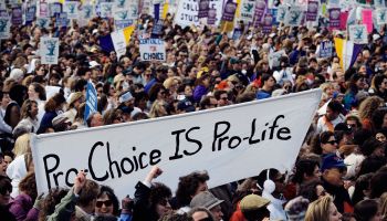 Pro-Choice Crowd Demonstrating at Abortion Rights March