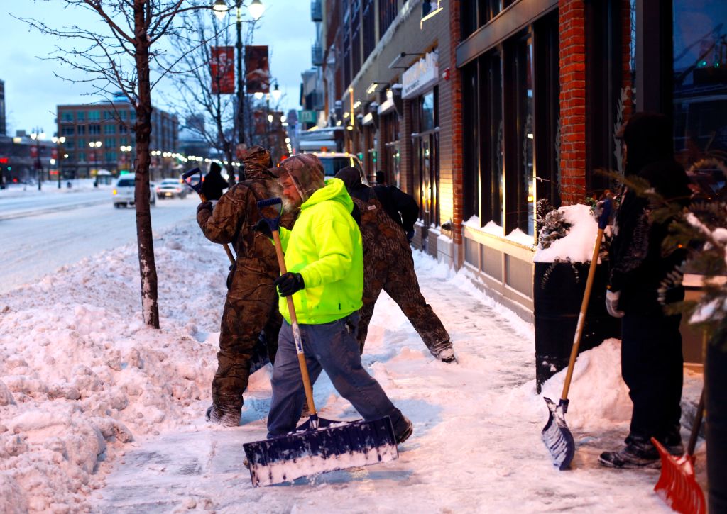 Detroit Deals With Heavy Snow And Bitter Cold