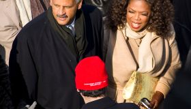 USA - Presidential Inauguration - Oprah Winfrey and Stedman Graham at Inauguration
