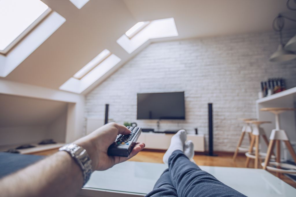 Man infront of TV