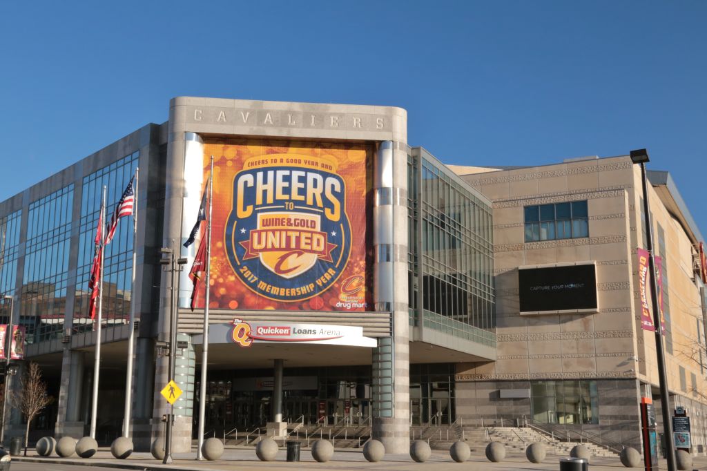 Front entrance at Quicken Loans Arena, Cleveland, Ohio, USA