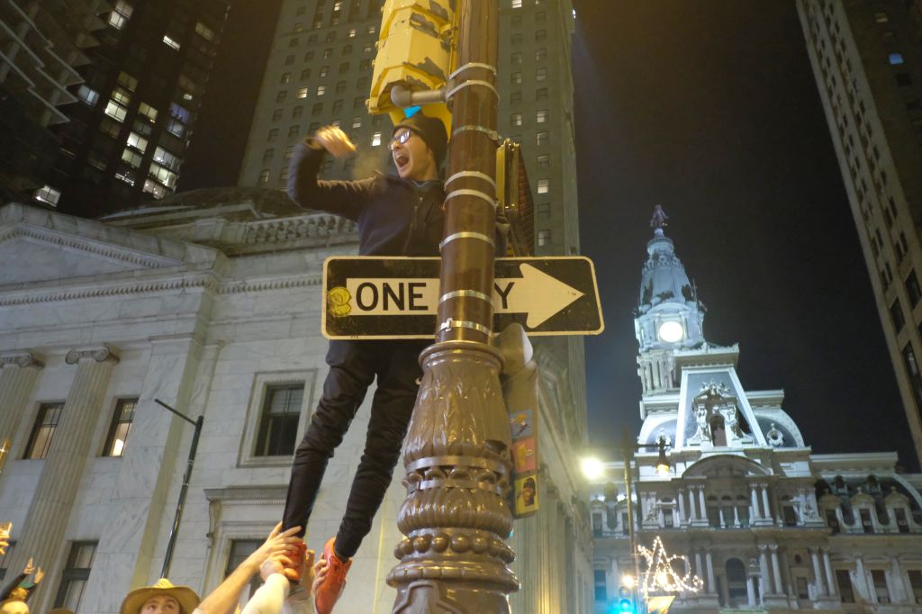 Philadelphia fans celebrate after Super Bowl win