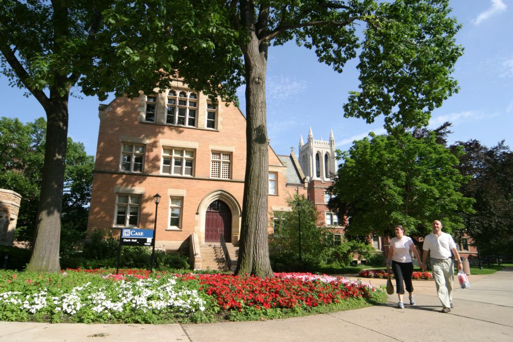 The exterior of Clark Hall at Case Western Reserve University.