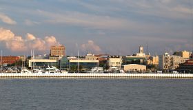 Sandusky city skyline from Lake Erie