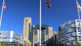 The landmark University Hospital of Cleveland, Ohio, United States