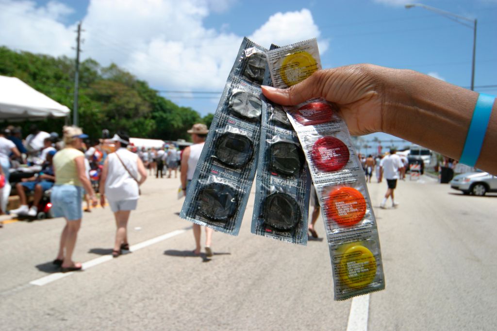 Free condoms at the Air and Sea Show at Fort Lauderdale Beach.