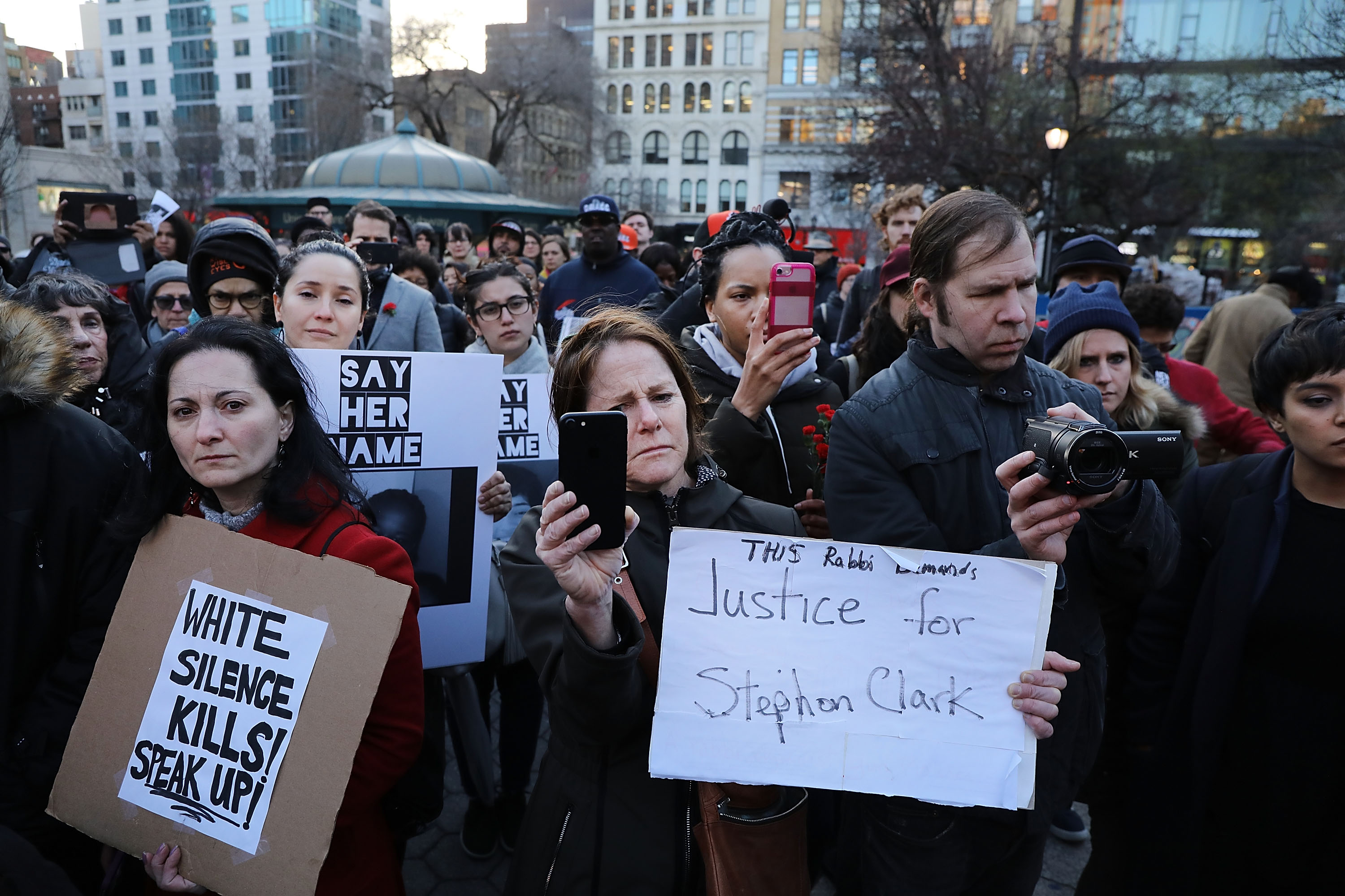 Vigil And Rally Held For Stephon Clark In NYC On 50th Anniversary Of MLK's Assassination