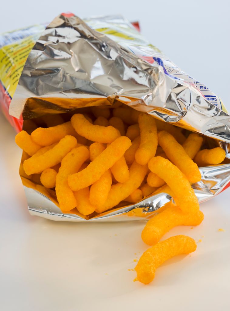 Bag of cheese puffs