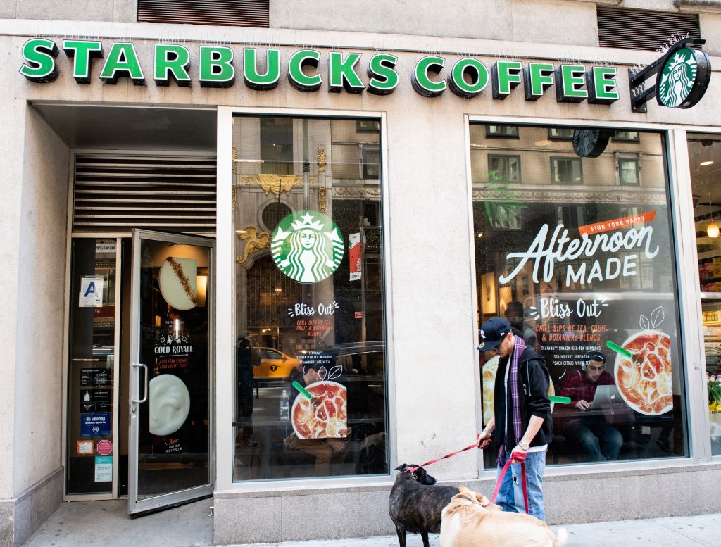 Starbucks coffee shop in New York City...