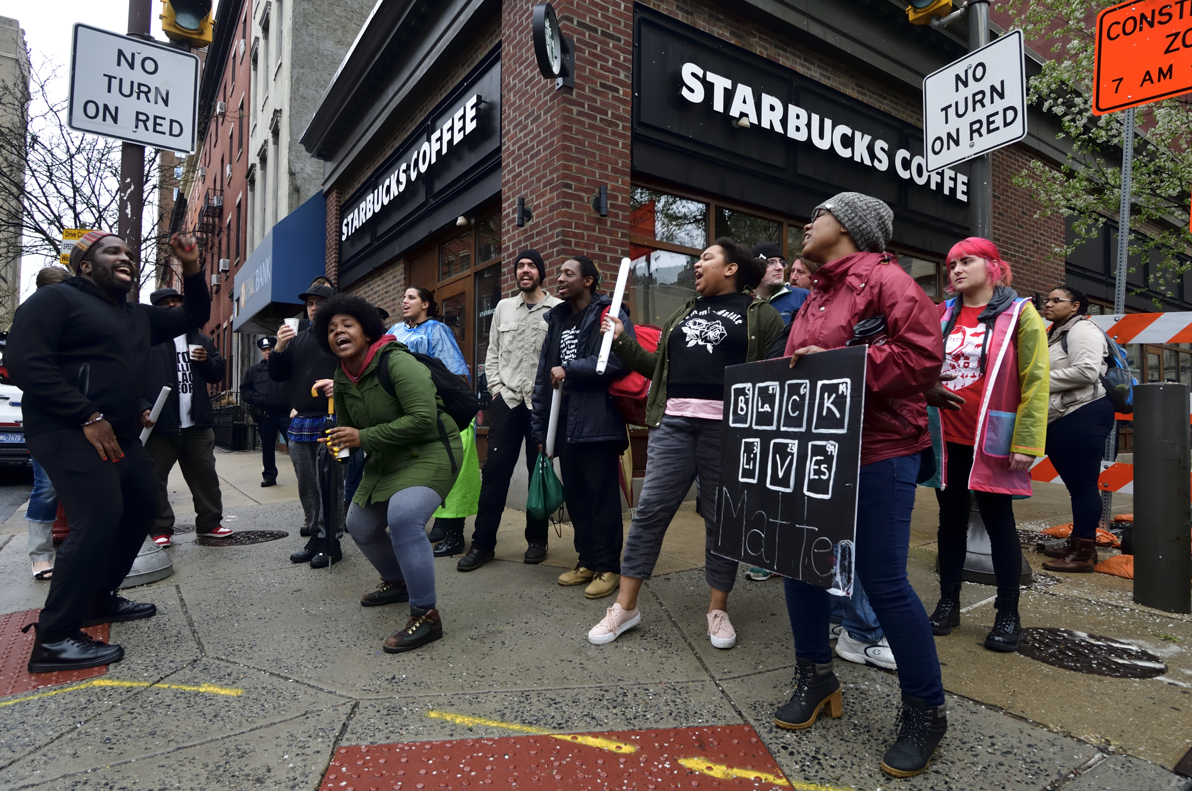Ongoing Anti-Racism Protest at Starbucks in Philadelphia, PA