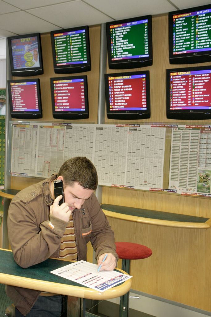 A man inside the Mount Street bookie.