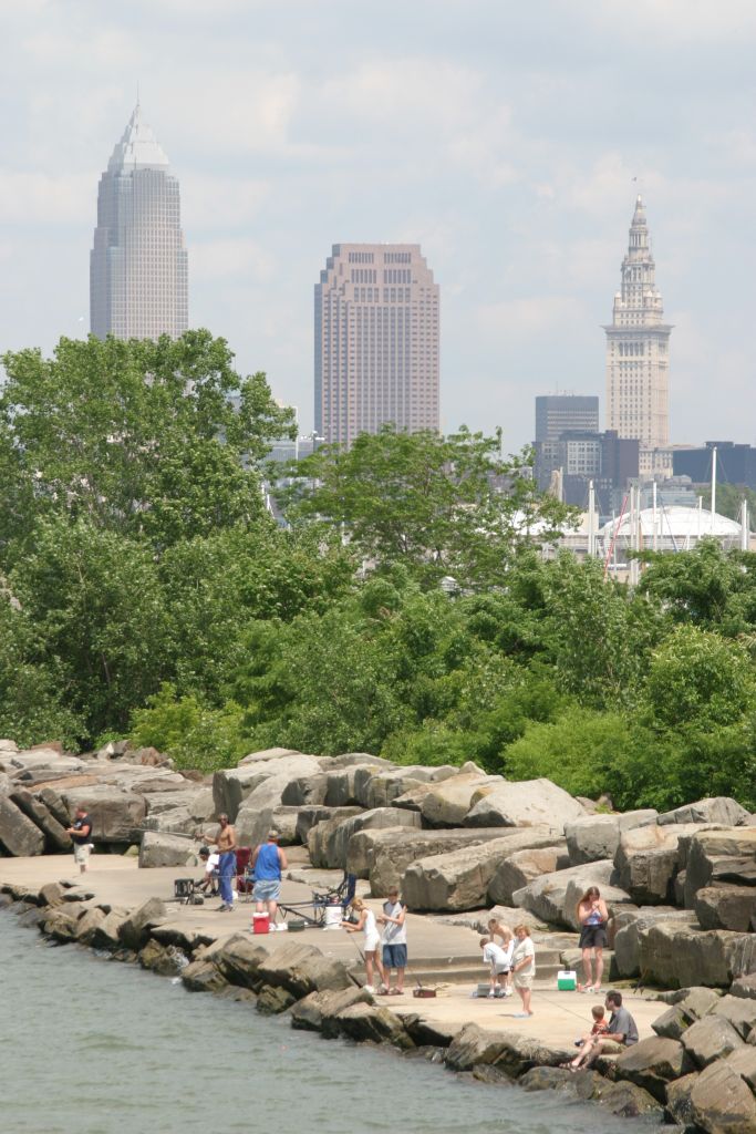 People fishing at Edgewater Park.