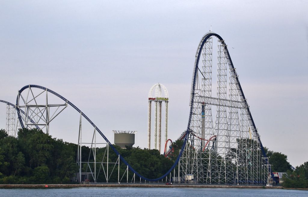 Thrill Rides in the Amusement Park, Cedar Point Amusement Park, Sandusky, Ohio, USA
