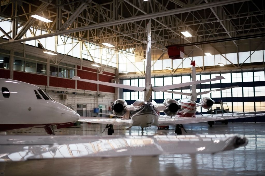 Aircraft in the hangar