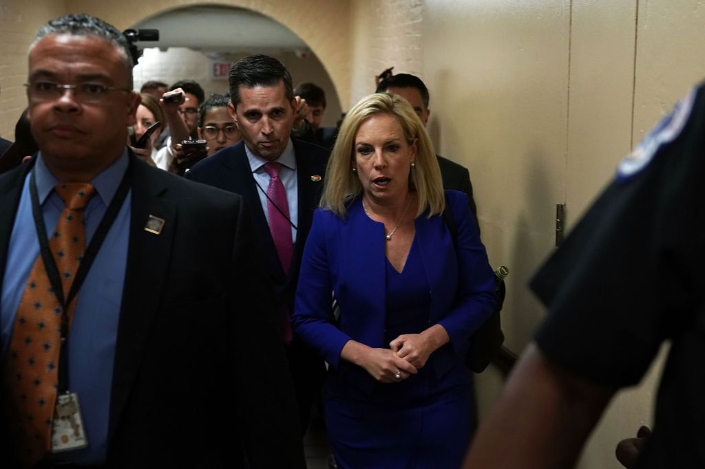Homeland Security Secretary Kirstjen Nielsen Leaves Meeting With House Republicans On Capitol Hill