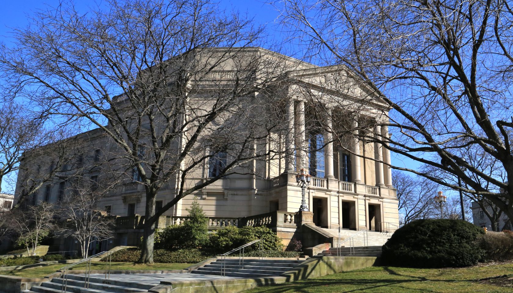 Distant view of Severance Hall