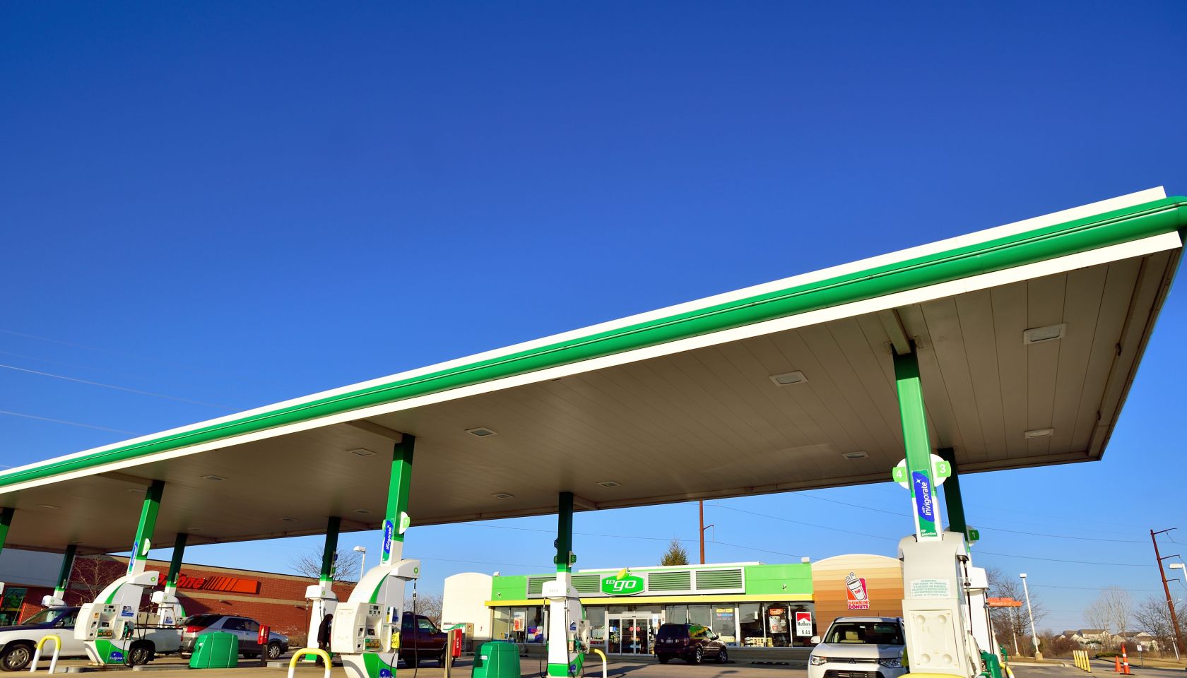 Modern Self Service Gas Station in Suburban Chicago