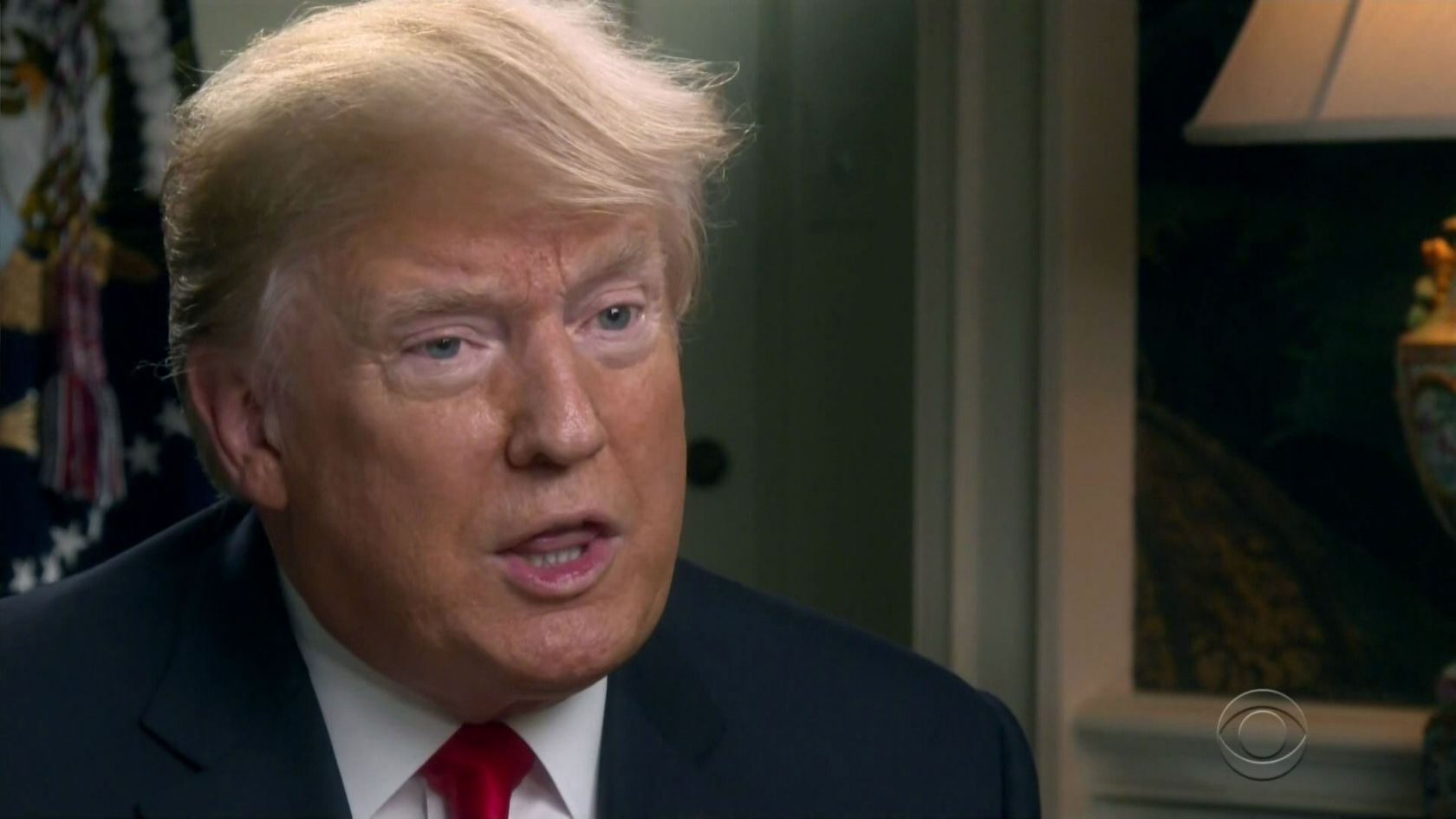 President Donald Trump during an appearance on CBS' '60 Minutes.'