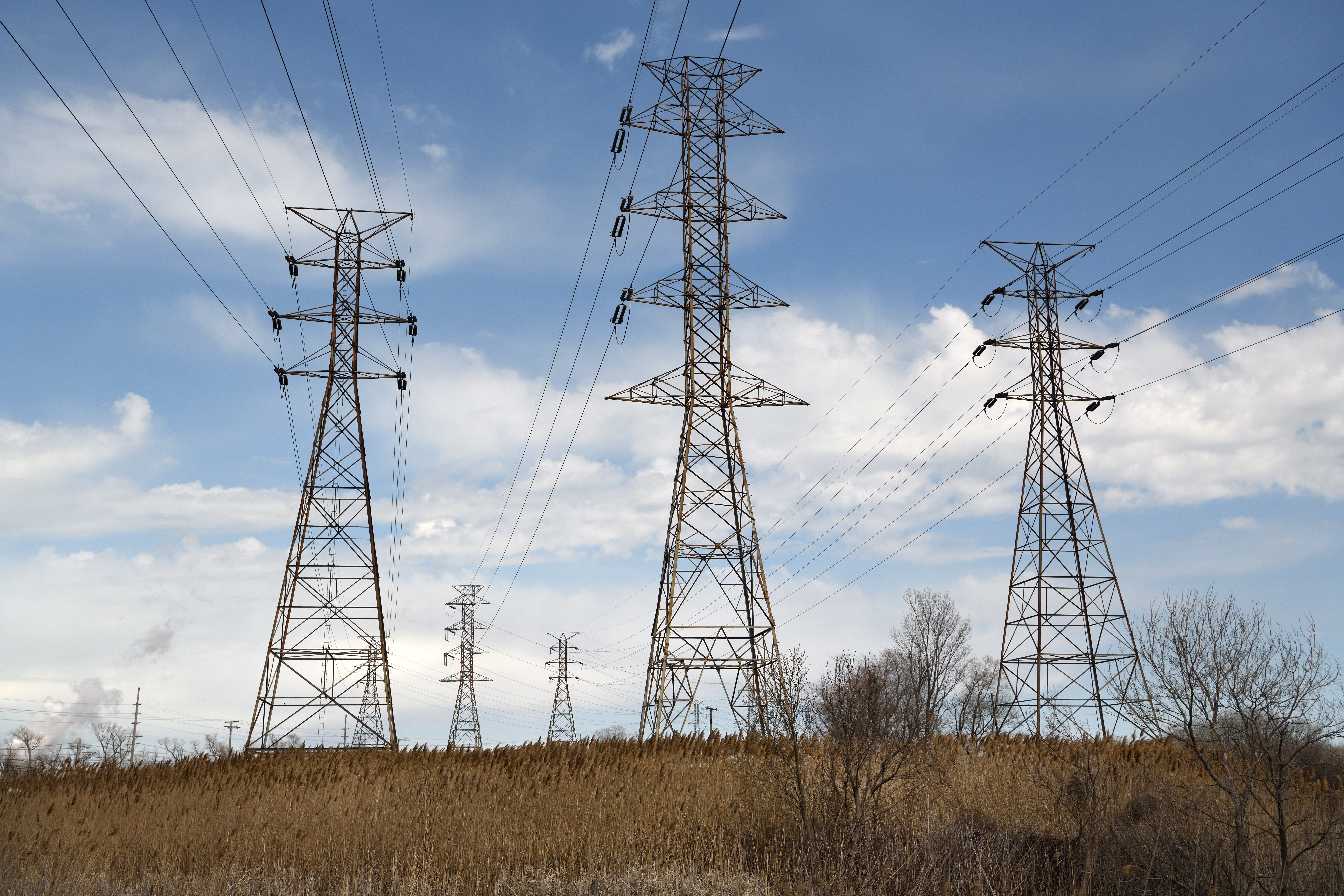 Electric power transmission at Gary, Indiana, USA