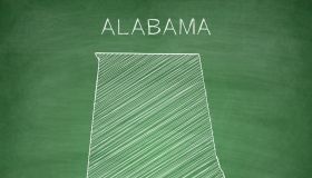 Alabama map drawn on chalkboard - Blackboard