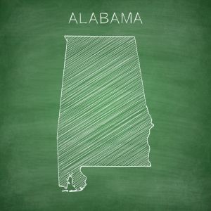 Alabama map drawn on chalkboard - Blackboard