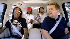 Migos during an appearance on CBS' 'The Late Late Show with James Corden.'