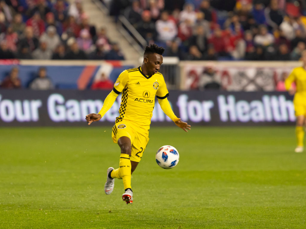 Harrison Afful (25) of Columbus Crew SC controls ball during...