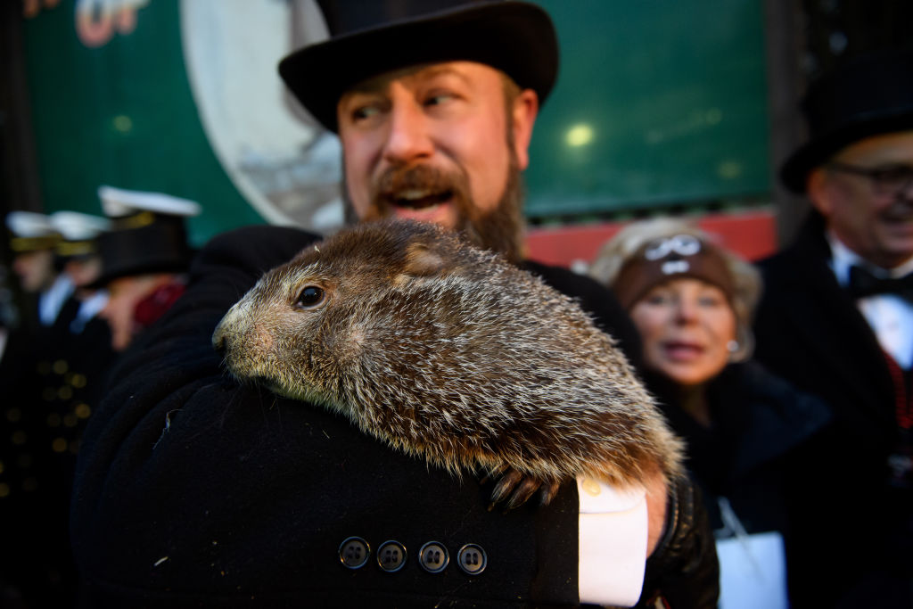 'Punxsutawney Phil' Looks For His Shadow At Annual Groundhog Day Ritual In PA