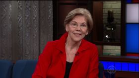 Elizabeth Warren during an appearance on CBS' 'The Late Show with Stephen Colbert.'