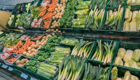 Various vegetables in crates in supermarkets, Munich, Upper Bavaria, Bavaria, Germany