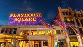 USA, Ohio, Cleveland, Playhouse Square Theater District at night