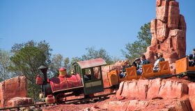 Big Thunder Mountain Railroad ride, Frontierland, Magic Kingdom, Disney World, Orlando, Florida, USA