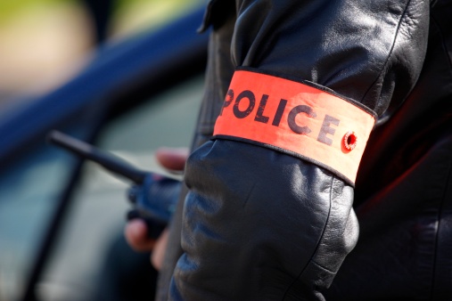 France, Paris. Policeman's tag France.
