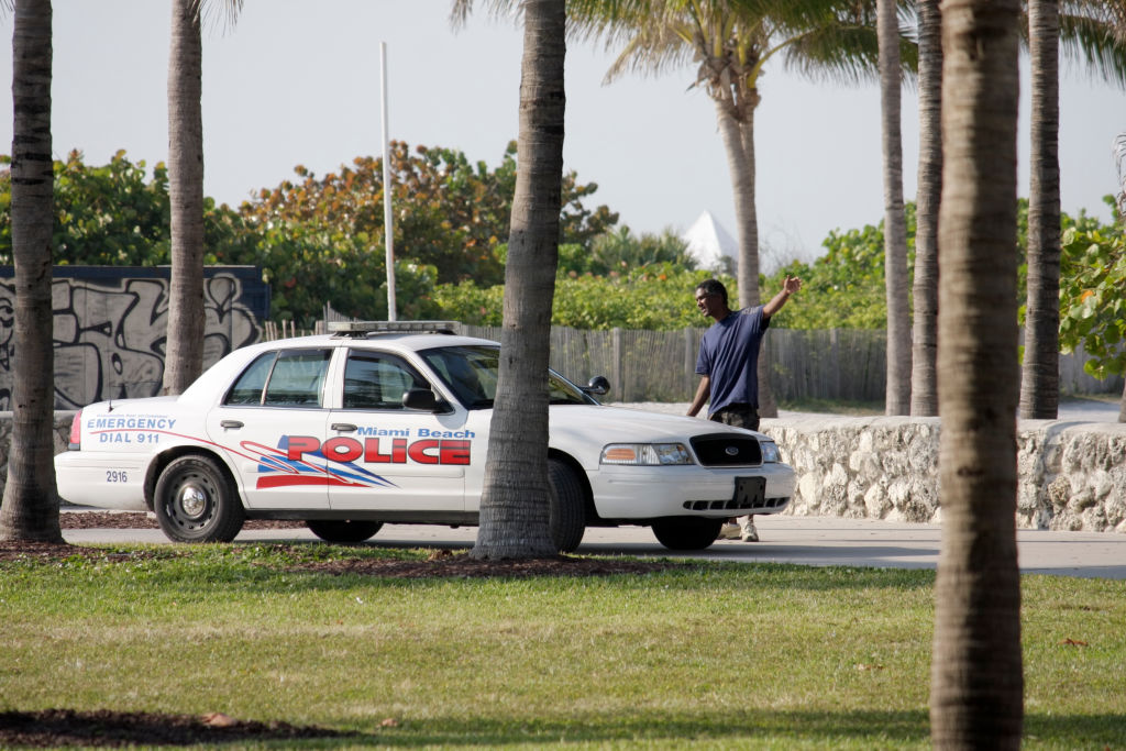 A police car in Lummus Park.