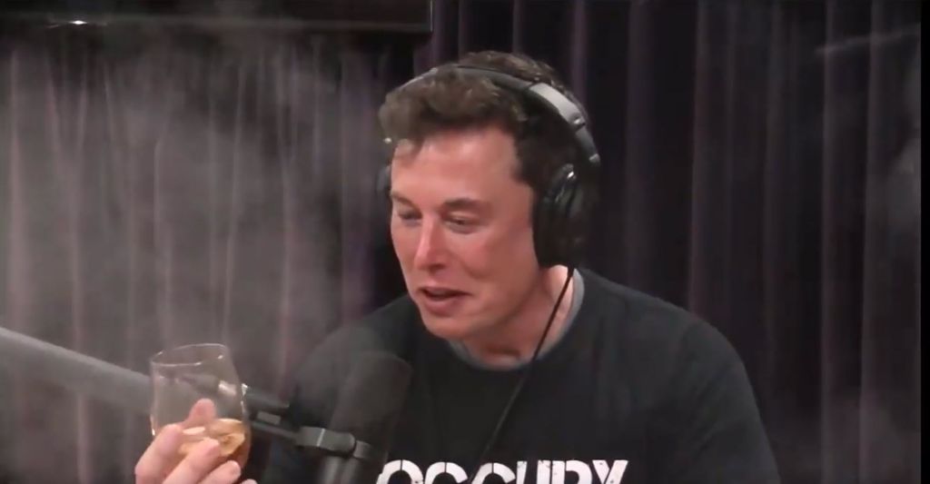 Elon Musk smokes marijuana while filming Joe Rogan Experience podcast