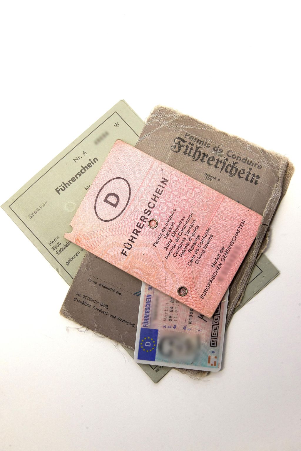 Old and new driver's license, various still valid German driver's licenses, Germany