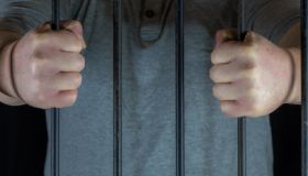 Midsection Of Prisoner Holding Bars