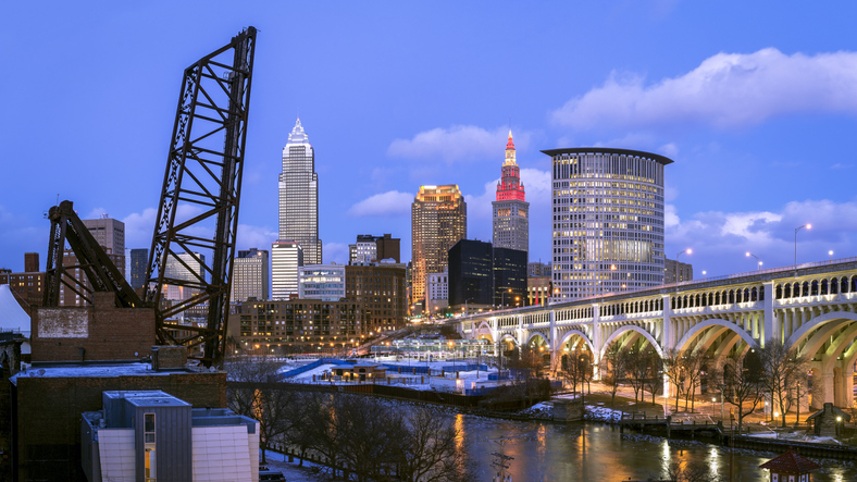 Skyline, Cleveland, Ohio, America