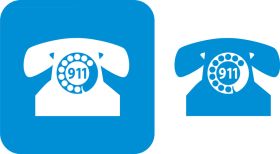 Blue 911 Telephone Icons