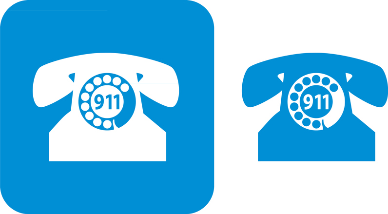 Blue 911 Telephone Icons